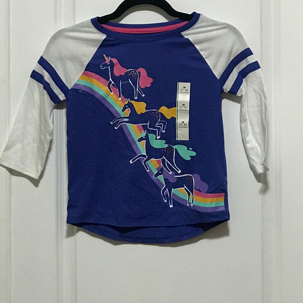 Blue Long Sleeve Unicorn Shirt